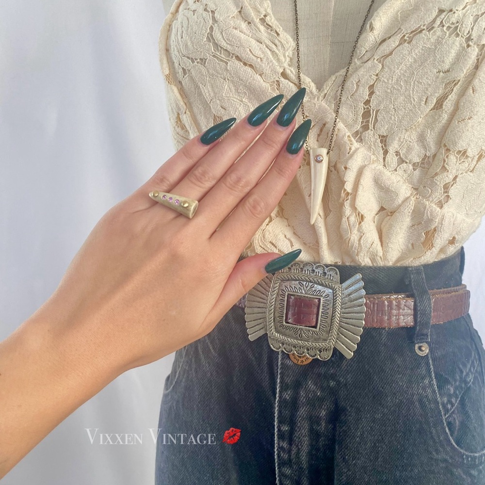 ANTELOPE HORN BRASS NECKLACE & RING SET
